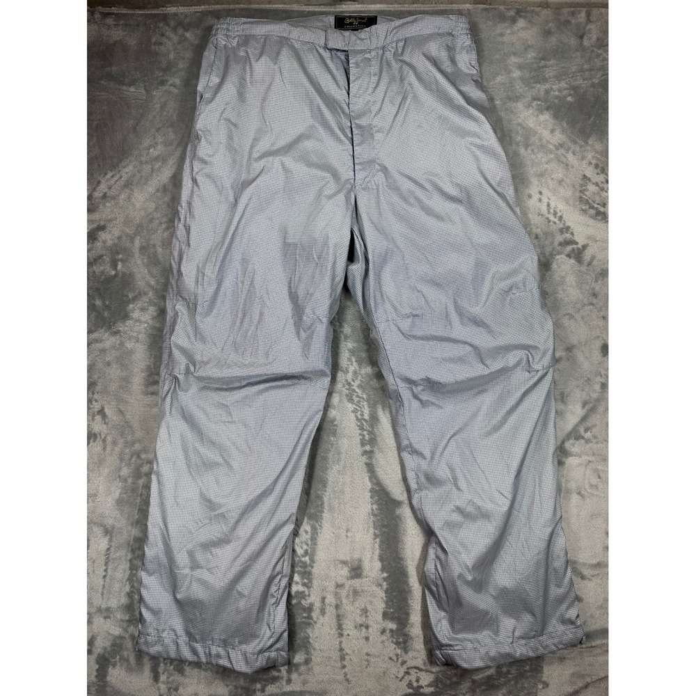 Bobby Jones Collection Mens XL Golf Rain Pants Blue Micro Check Lined Zipped Hem
